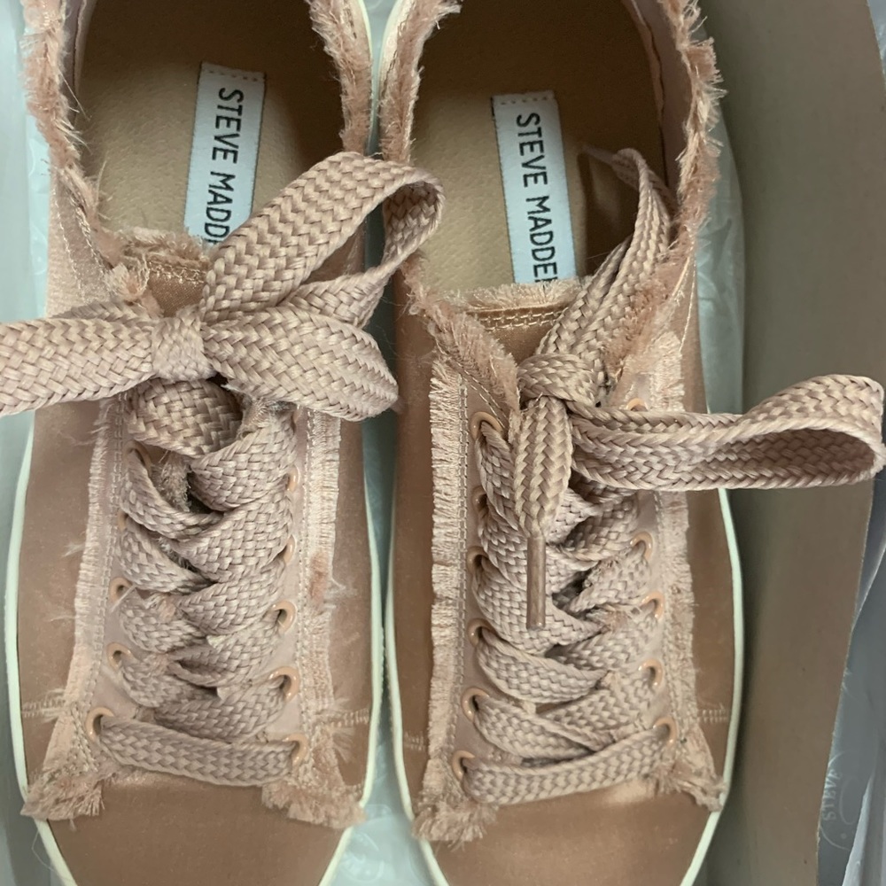 Steve Madden blush satin sneakers size 8
